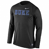 Duke Blue Devils Nike 2016 Elite Basketball Shooter Long Sleeve Dri-FIT WEM Top - Black,baseball caps,new era cap wholesale,wholesale hats